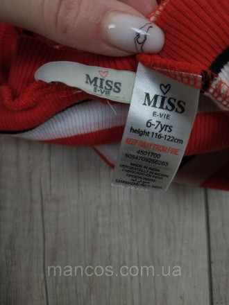 Футболка для девочки MISS E-VIE полосатая красная с белым 
Состояние: б/у, в иде. . фото 9