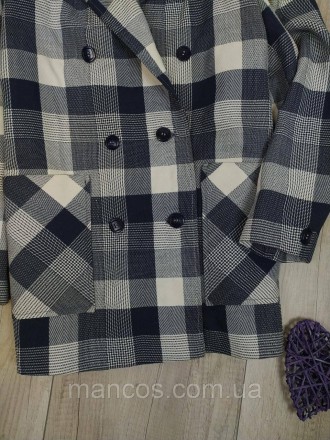 Женский удлиненный пиджак серый в синюю клетку Makyta 
Состояние: б/у, в идеальн. . фото 5
