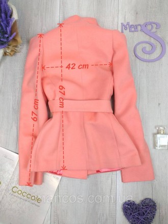 Женское короткое пальто VR персикового цвета с поясом 
Состояние: б/у, в очень х. . фото 9
