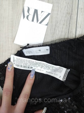 Майка для девочки Zara на подкладке в пайетках чёрная 
Состояние: новое 
Произво. . фото 10