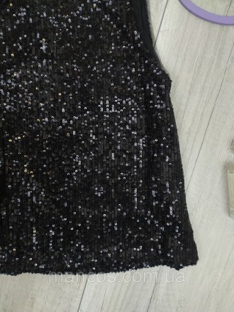 Майка для девочки Zara на подкладке в пайетках чёрная 
Состояние: новое 
Произво. . фото 4