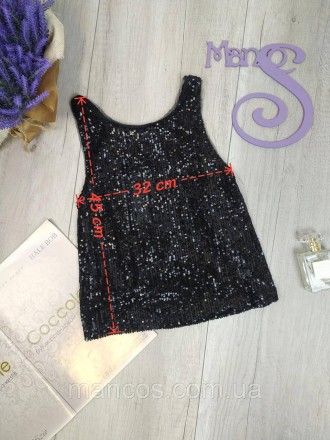 Майка для девочки Zara на подкладке в пайетках чёрная 
Состояние: новое 
Произво. . фото 9