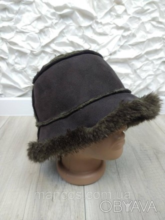 Женская шапка панамка M&S меховая коричневая Размер S/M