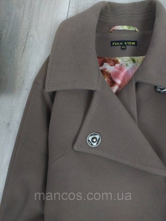 Пальто женское демисезонное Folk L'OR удлинённое коричневое 
Состояние: б/у, в и. . фото 3