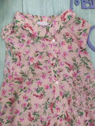 Женская рубашка без рукавов Bershka розовая с цветочным принтом 
Cостояние: б/у,. . фото 4