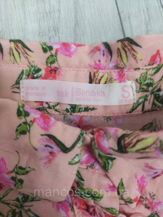 Женская рубашка без рукавов Bershka розовая с цветочным принтом 
Cостояние: б/у,. . фото 10