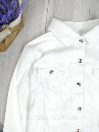 Джинсовый пиджак женский It's Basic удлинённый белый 
Состояние: б/у, в идеально. . фото 3