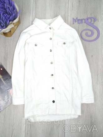Джинсовый пиджак женский It's Basic удлинённый белый 
Состояние: б/у, в идеально. . фото 1