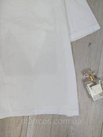 Женская футболка New noce с коротким рукавом белая с рисунком девушка и нашитой . . фото 7