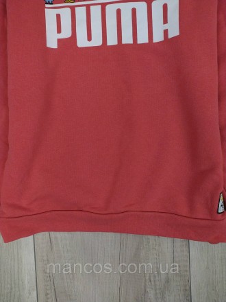 Свитшот для девочки Puma розовый. Красивый винтажный свитер. На спине надпись Pu. . фото 7