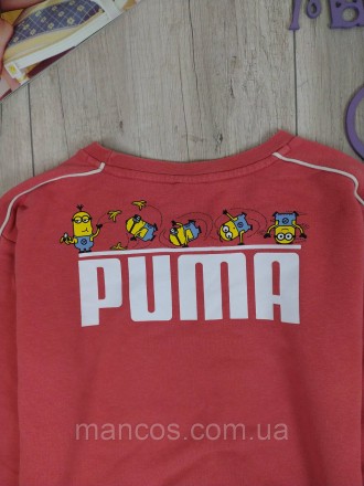 Свитшот для девочки Puma розовый. Красивый винтажный свитер. На спине надпись Pu. . фото 6