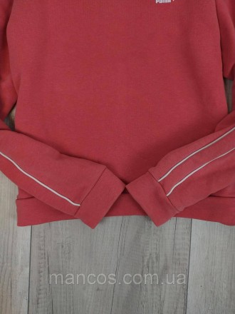 Свитшот для девочки Puma розовый. Красивый винтажный свитер. На спине надпись Pu. . фото 4