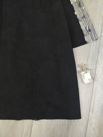 Платье женское Nikolo Polini чёрное рукав три четверти. Рукав и спинка украшены . . фото 7