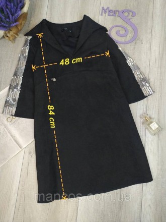Платье женское Nikolo Polini чёрное рукав три четверти. Рукав и спинка украшены . . фото 8
