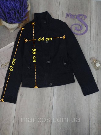 Джинсовый пиджак женский Holdluck fashion чёрный на подкладе, застёжка молния и . . фото 9