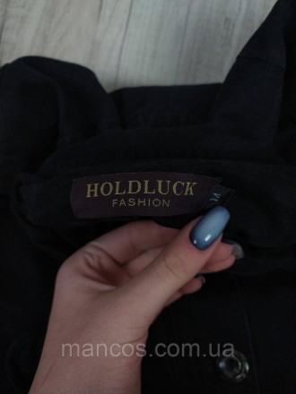 Джинсовый пиджак женский Holdluck fashion чёрный на подкладе, застёжка молния и . . фото 10