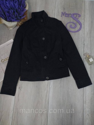 Джинсовый пиджак женский Holdluck fashion чёрный на подкладе, застёжка молния и . . фото 2