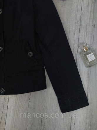 Джинсовый пиджак женский Holdluck fashion чёрный на подкладе, застёжка молния и . . фото 4