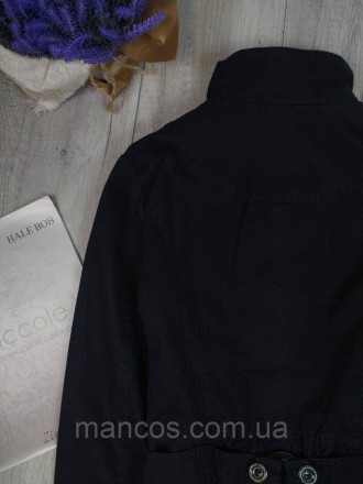 Джинсовый пиджак женский Holdluck fashion чёрный на подкладе, застёжка молния и . . фото 6