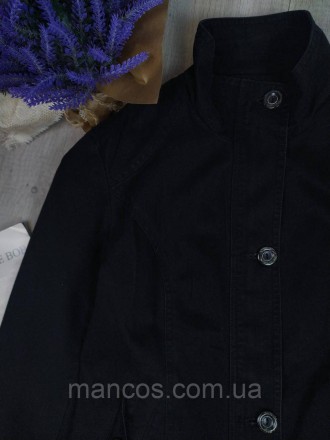 Джинсовый пиджак женский Holdluck fashion чёрный на подкладе, застёжка молния и . . фото 3