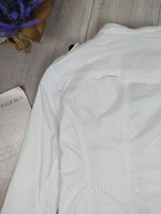 Женский пиджак белый Hashun легкий, без подкладки, с длинным рукавом. Застежка -. . фото 7