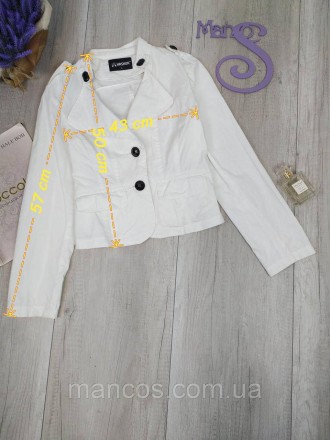 Женский пиджак белый Hashun легкий, без подкладки, с длинным рукавом. Застежка -. . фото 3