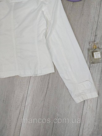 Женский пиджак белый Hashun легкий, без подкладки, с длинным рукавом. Застежка -. . фото 8