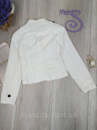Женский пиджак белый Hashun легкий, без подкладки, с длинным рукавом. Застежка -. . фото 6