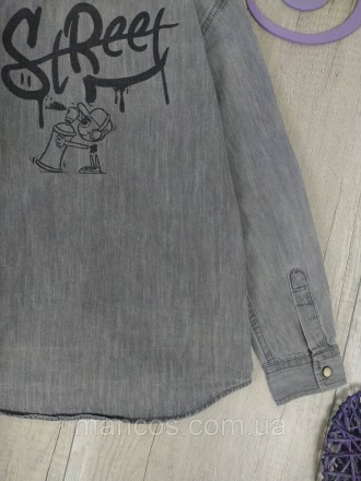 Рубашка джинсовая серая с застёжкой на кнопках, два кармана.
Состояние б/у, в оч. . фото 7