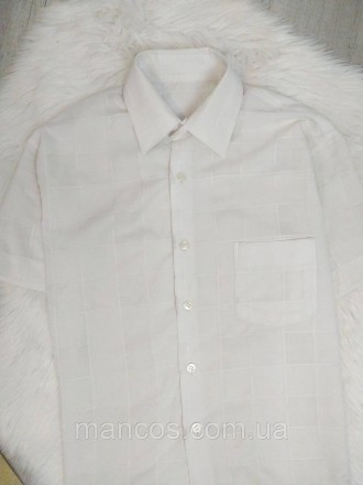 Рубашка для мальчика белая с коротким рукавом и карманом
Состояние б/у, в идеаль. . фото 3