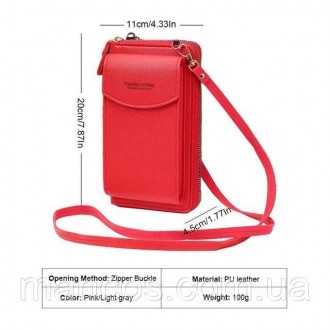 Женская маленькая длинная сумка на молнии красная через плечо.
Конструкция этой . . фото 5