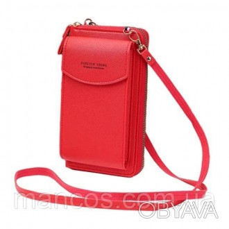 Женская маленькая длинная сумка на молнии красная через плечо.
Конструкция этой . . фото 1