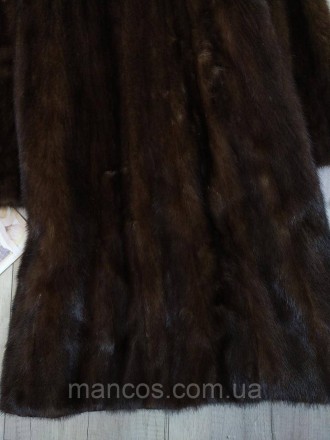Женская натуральная норковая шуба длинная коричневая. Норка-натуральный окрас, м. . фото 7