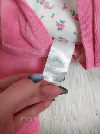 Теплый мягкий комплект розовый для новорожденной девочки до трех месяцев. Комбин. . фото 8