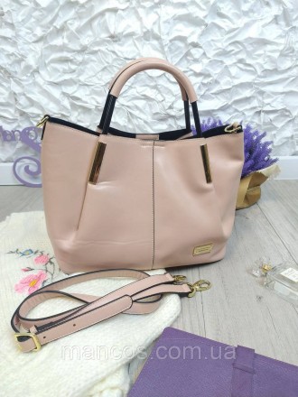 Модель женской сумки Antonio Biaggi сделана из кожи красивого пыльно-розового цв. . фото 2