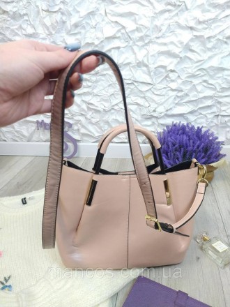 Модель женской сумки Antonio Biaggi сделана из кожи красивого пыльно-розового цв. . фото 3