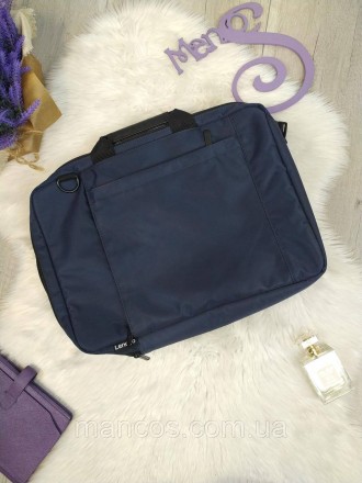 Сумка-рюкзак тканевый синий для ноутбука Lenovo корпус три в одном с диагональю . . фото 2
