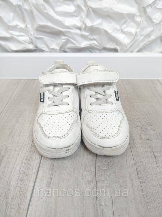 Белые детские кроссовки для девочки бренда Fashion. Изготовлены из искусственной. . фото 4