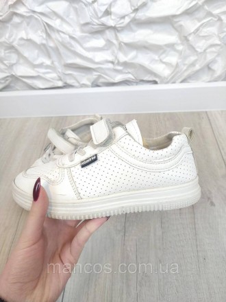 Белые детские кроссовки для девочки бренда Fashion. Изготовлены из искусственной. . фото 3