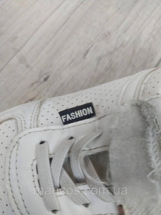 Белые детские кроссовки для девочки бренда Fashion. Изготовлены из искусственной. . фото 7