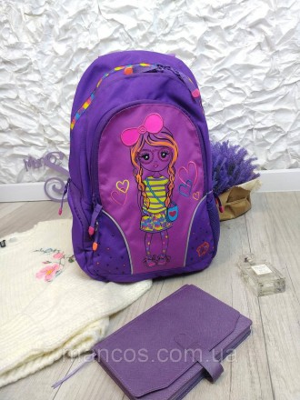 Стильный, чарующий рюкзак для девочки в фиолетовом цвете с уникальным принтом "Д. . фото 5