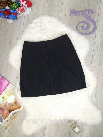 Тёплая женская юбка от UTERQÜE в черном цвете, размер S, представляет собой стил. . фото 5