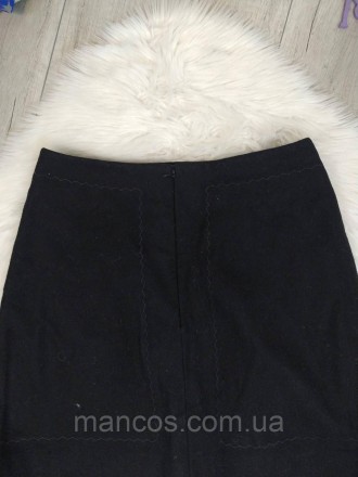 Тёплая женская юбка от UTERQÜE в черном цвете, размер S, представляет собой стил. . фото 6