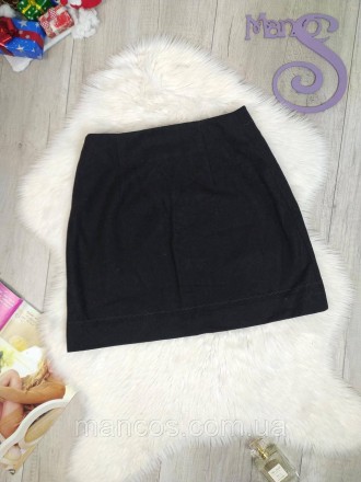 Тёплая женская юбка от UTERQÜE в черном цвете, размер S, представляет собой стил. . фото 2