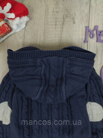 Теплая вязаная синяя кофта для мальчика M&S - идеальное решение для стильного и . . фото 6