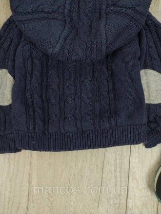 Теплая вязаная синяя кофта для мальчика M&S - идеальное решение для стильного и . . фото 7