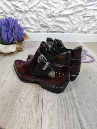 Эти женские бордовые ретро ботинки казаки представляют собой стильную обувь созд. . фото 7