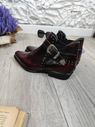 Эти женские бордовые ретро ботинки казаки представляют собой стильную обувь созд. . фото 6