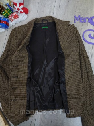 Стильный женский коричневый пиджак от Benetton. Этот изысканный элемент гардероб. . фото 9