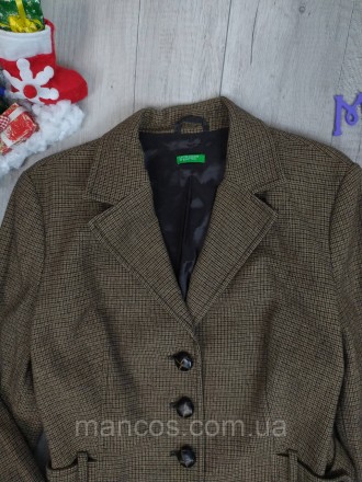 Стильный женский коричневый пиджак от Benetton. Этот изысканный элемент гардероб. . фото 5